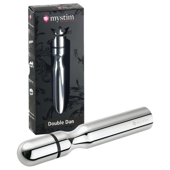 mystim - consolador electroestimulador doble - metal