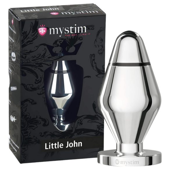 mystim Little John - pequeño plug anal eléctrico (plata)