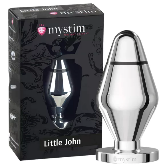mystim - plug anal eléctrico pequeño - acero inoxidable - plata