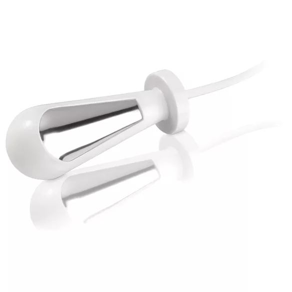 mystim Tristan - plug anal electroestimulador - silicona blanca