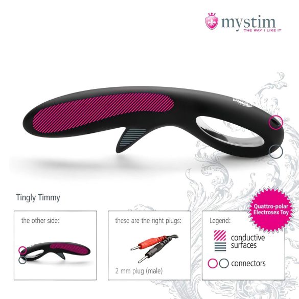 Mystim Tingly Timmy - dildo electro de silicona