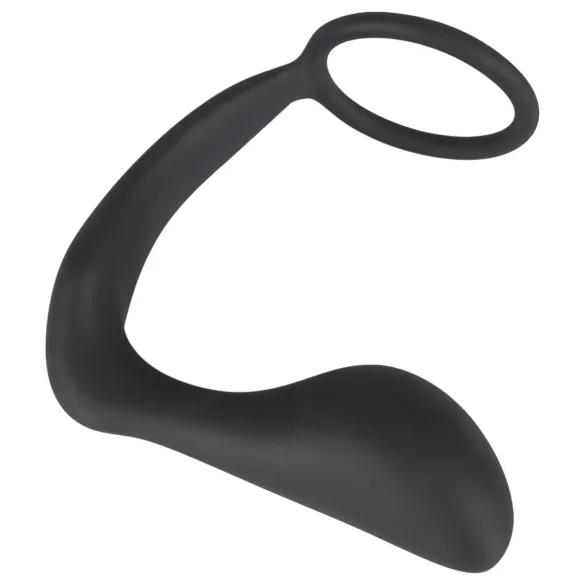 Black Velvets - plug anal con anillo para pene - silicona negra