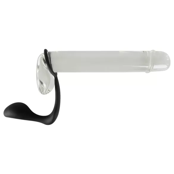 Black Velvets - plug anal con anillo para pene - silicona negra