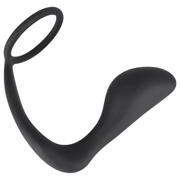 Black Velvets - plug anal con anillo para pene - silicona negra