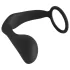 Black Velvets - plug anal con anillo para pene - silicona negra