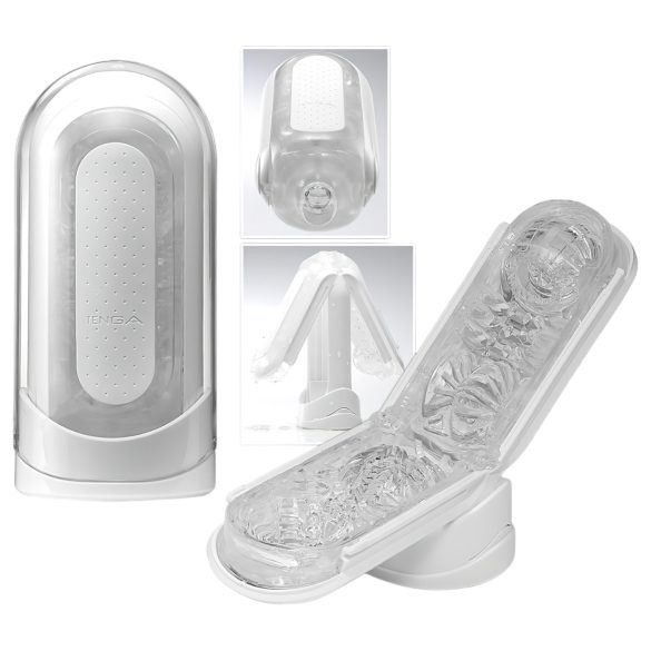 TENGA Flip Zero - masturbador masculino premium - silicona blanca