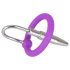 Plug uretral con anillo de glande de silicona (lila-plata)