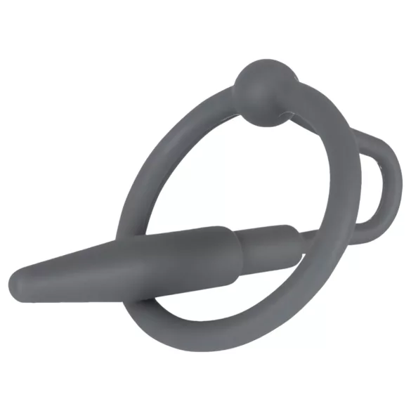 Penisplug - anillo para glande con dilatador cónico - silicona gris