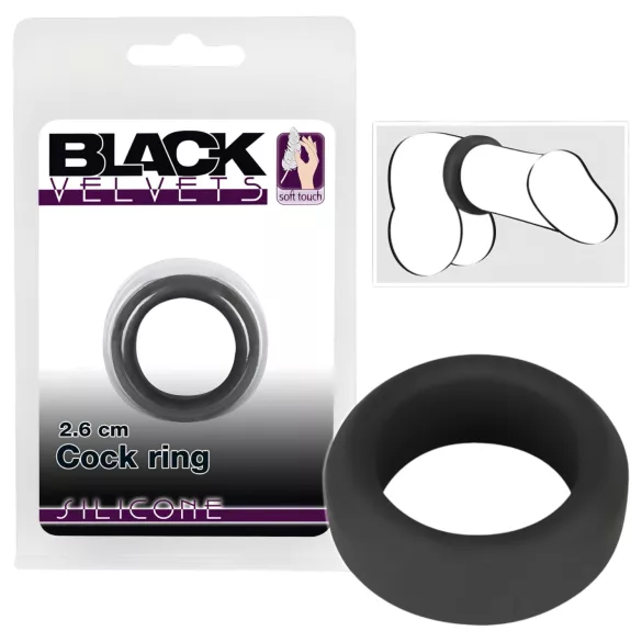 Black Velvets - anillo para pene grueso - silicona negra - 2,6 cm