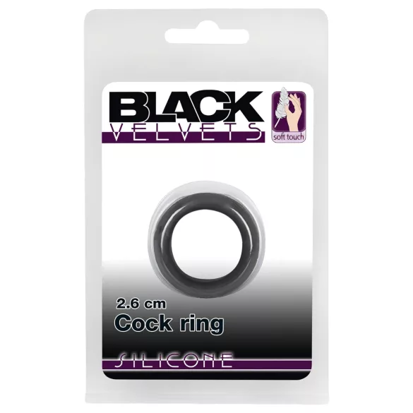 Black Velvets - anillo para pene grueso - silicona negra - 2,6 cm