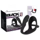 Black Velvets - dildo anal + anillo para pene y testículos (negro)