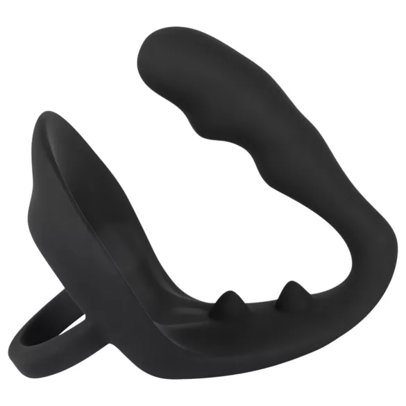 Black Velvets - consolador anal con anillo pene y testículos - silicona negra