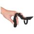 Dildo anal con anillo pene y testículos Black Velvet (negro)