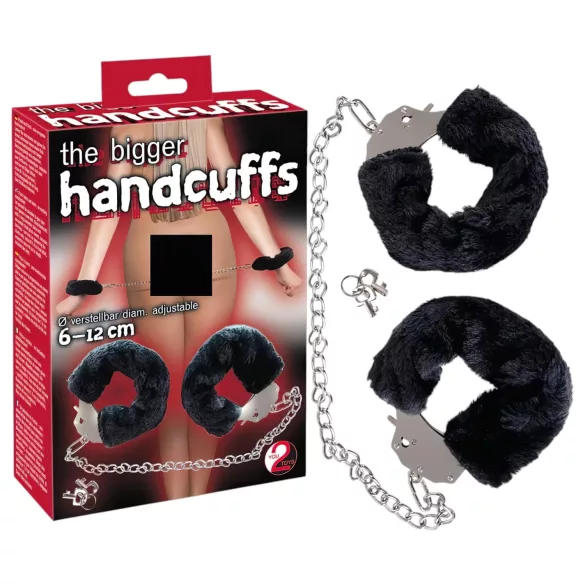 You2Toys - Esposas de peluche con cadena larga - negro
