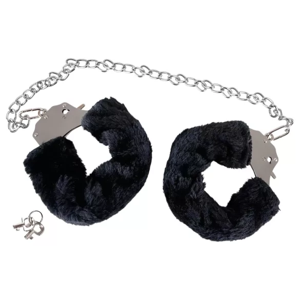You2Toys - Esposas de peluche con cadena larga - negro