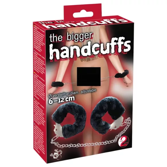 You2Toys - Esposas de peluche con cadena larga - negro
