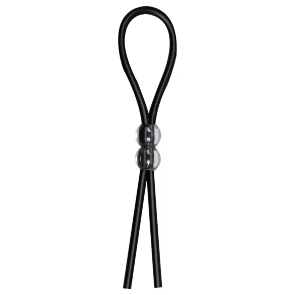 You2Toys - Anillo para pene ajustable con perlas - silicona negra