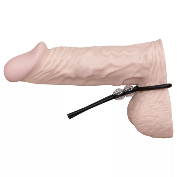 You2Toys - Anillo para pene ajustable con perlas - silicona negra