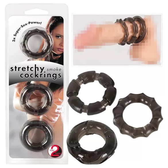 You2Toys - Set de anillos para pene variados (3 uds) - silicona gris