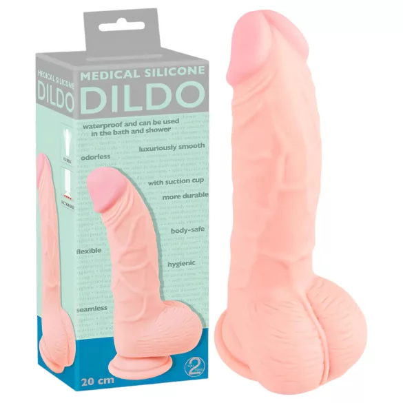 Medical - consolador silicona médica 20cm - color natural