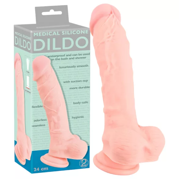 Medical - consolador de silicona médica 24cm - color natural