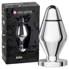 mystim Little John - plug anal eléctrico - grande - plata