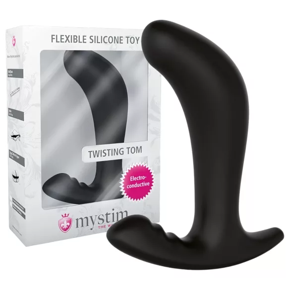 mystim Twisting Tom - consolador anal eléctrico (negro)