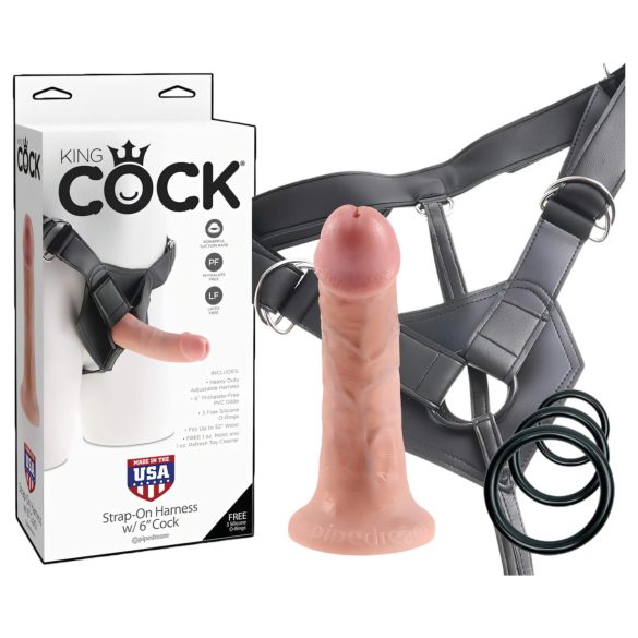 Arnés con Dildo Realista King Cock 6" - Tono Natural