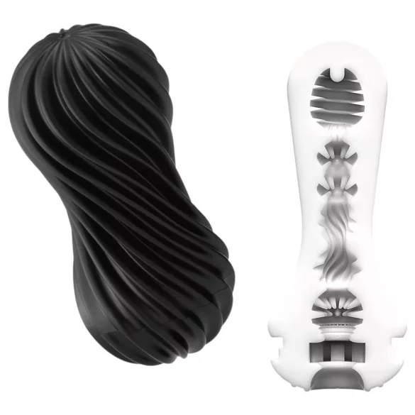 TENGA Flex - masturbador masculino - textura flexible - negro