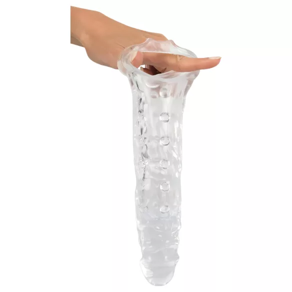 Crystal Skin - funda para pene extensora con bolas - transparente