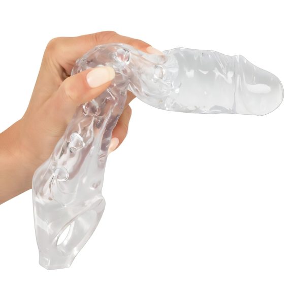 Crystal Skin - funda para pene extensora con bolas - transparente