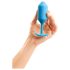 b-vibe - plug anal con dos bolas - 180g - silicona azul