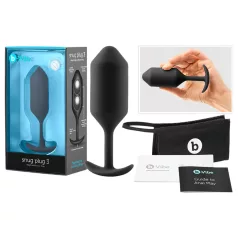 b-vibe - plug anal con dos bolas - silicona negra - 180g