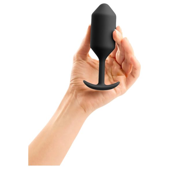 b-vibe - plug anal con dos bolas - silicona negra - 180g