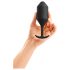b-vibe - plug anal bolas dobles - silicona negra - 257g