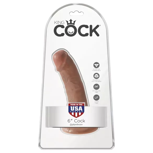 King Cock - consolador realista - marrón 15 cm