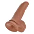 King Cock - Dildo realista con testículos - 23 cm - marrón