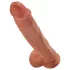 King Cock - Dildo realista con testículos - 25 cm - marrón