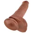 King Cock - Dildo realista con testículos - 25 cm - marrón