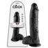 King Cock - Consolador realista con testículos - 25 cm - negro
