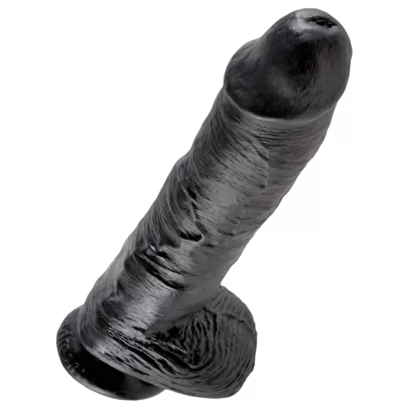 King Cock - Consolador realista con testículos - 25 cm - negro