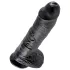 King Cock - Consolador realista con testículos - 25 cm - negro