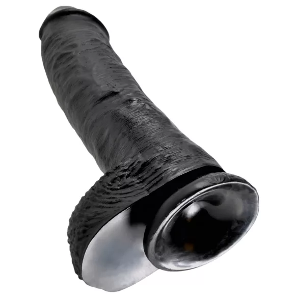 King Cock - Consolador realista con testículos - 25 cm - negro
