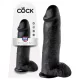 King Cock - dildo realista grande con testículos - 30 cm - negro