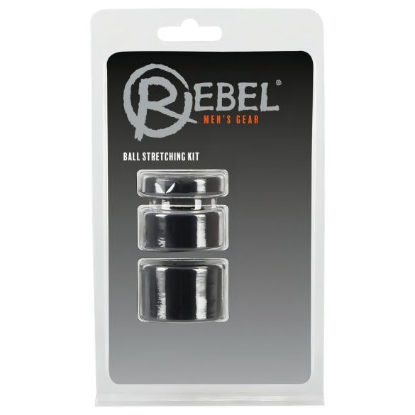 Rebel Ball - Set de Anillos y Extensores para el Pene (Negro)