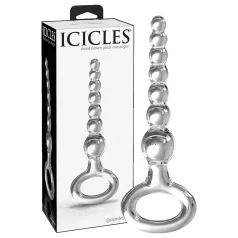   Icicles No. 67 - consolador de vidrio con bolas - transparente