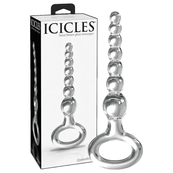 Icicles No. 67 - consolador de vidrio con bolas - transparente