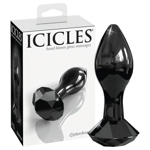 Icicles No. 78 - Plug Anal de Vidrio Cónico (Negro)