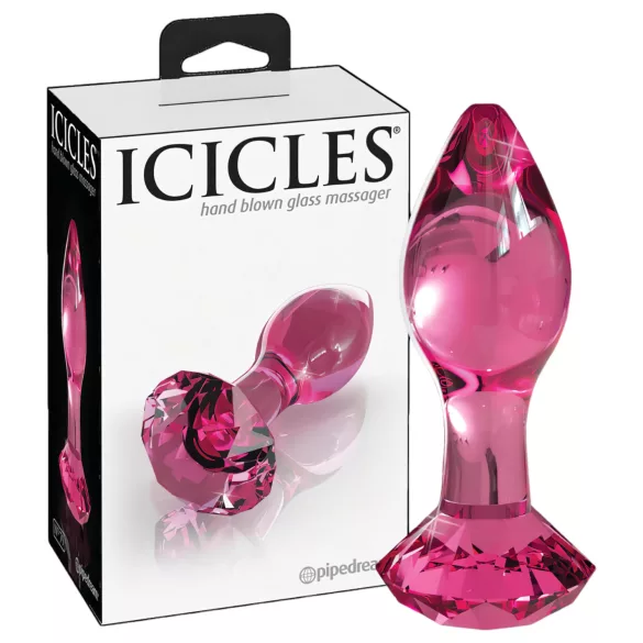 Icicles No. 79 - plug anal de vidrio en forma cónica - rosa