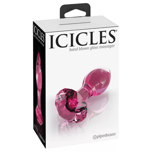 Icicles No. 79 - plug anal de vidrio en forma cónica - rosa